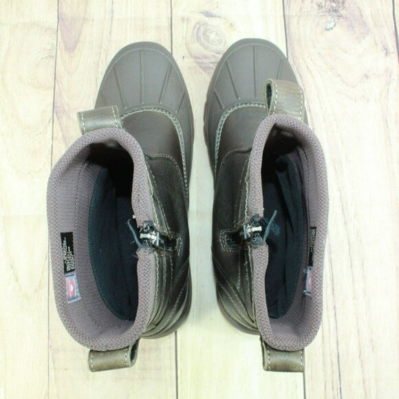 LL Bean Storm Chaser 5 Brown Leather Waterproof Insulated Duck Boots Size 9 M - Picture 7 of 9